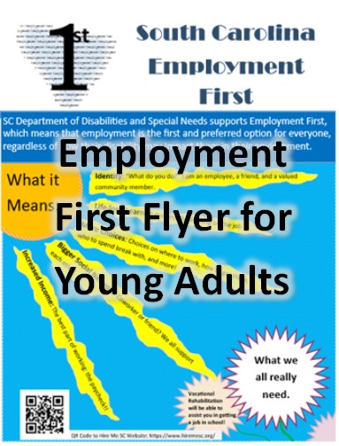 Screenshot of flyer.  Opens Employment First Flyer For Young Adults (PDF)